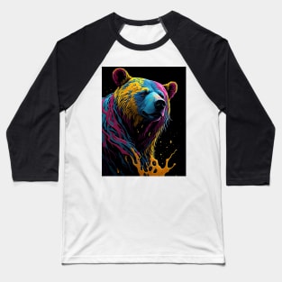 Splash Art of a Grizzly Bear Baseball T-Shirt